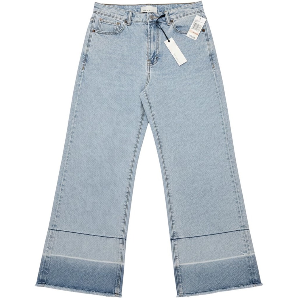 Habitual Atlantic Ombre Wide‎ Leg Jeans Light Wash Raw Hem Size 2/26 NWT
